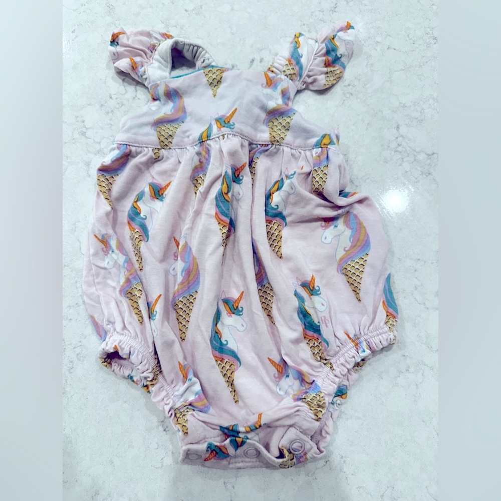 Limited Edition. Posh Peanut  bamboo onepiece. Unicorn Ice Cream . Newborn